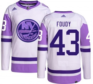 Youth Authentic New York Islanders Liam Foudy Hockey Fights Cancer Official Adidas Jersey