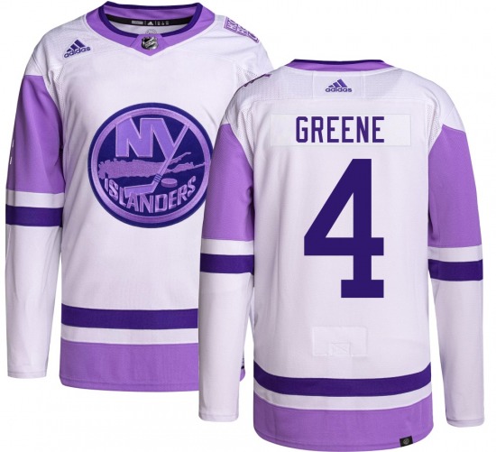 Youth Authentic New York Islanders Andy Greene Green Hockey Fights Cancer Official Adidas Jersey