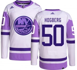 Youth Authentic New York Islanders Marcus Hogberg Hockey Fights Cancer Official Adidas Jersey
