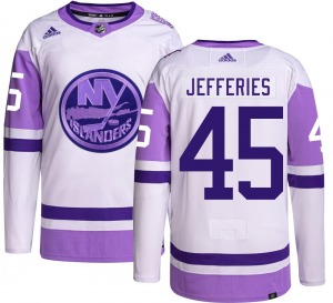 Youth Authentic New York Islanders Alex Jefferies Hockey Fights Cancer Official Adidas Jersey