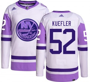 Youth Authentic New York Islanders Daylan Kuefler Hockey Fights Cancer Official Adidas Jersey
