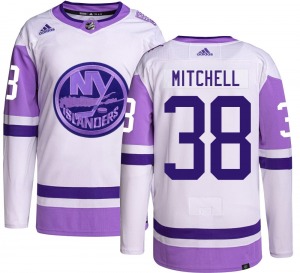 Youth Authentic New York Islanders Travis Mitchell Hockey Fights Cancer Official Adidas Jersey