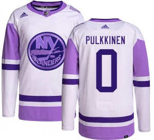 Youth Authentic New York Islanders Jesse Pulkkinen Hockey Fights Cancer Official Adidas Jersey