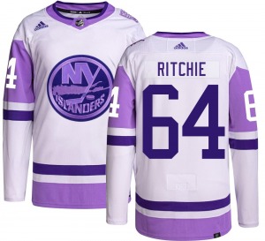Youth Authentic New York Islanders Calum Ritchie Hockey Fights Cancer Official Adidas Jersey