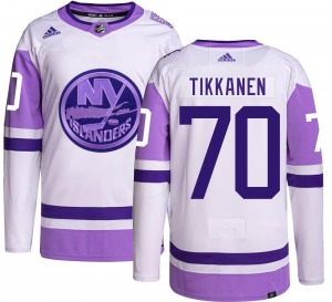 Youth Authentic New York Islanders Henrik Tikkanen Hockey Fights Cancer Official Adidas Jersey