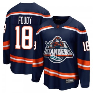 Adult Breakaway New York Islanders Liam Foudy Navy Special Edition 2.0 Official Fanatics Branded Jersey