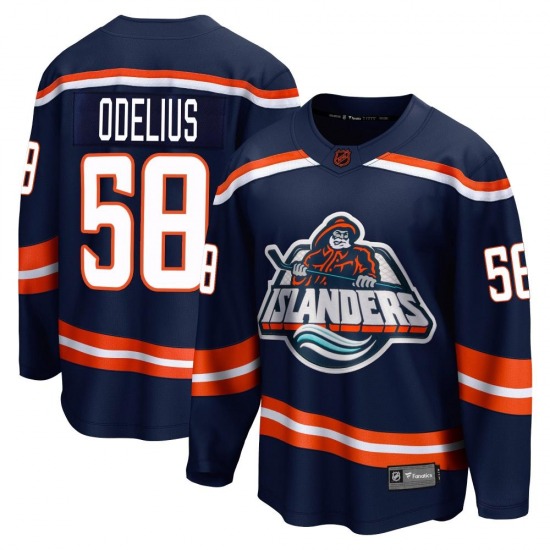 Adult Breakaway New York Islanders Calle Odelius Navy Special Edition 2.0 Official Fanatics Branded Jersey