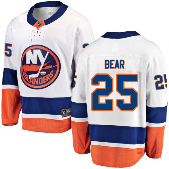 Youth Breakaway New York Islanders Ethan Bear White Away Official Fanatics Branded Jersey