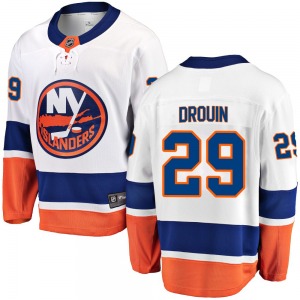 Youth Breakaway New York Islanders Jonathan Drouin White Away Official Fanatics Branded Jersey