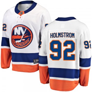 Youth Breakaway New York Islanders Simon Holmstrom White Away Official Fanatics Branded Jersey