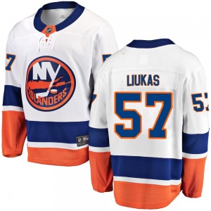 Youth Breakaway New York Islanders Eetu Liukas White Away Official Fanatics Branded Jersey