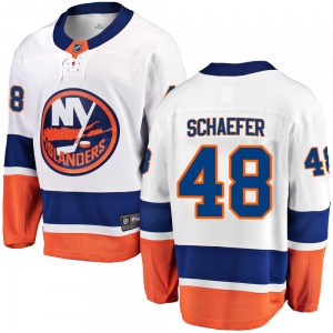 Youth Breakaway New York Islanders Matthew Schaefer White Away Official Fanatics Branded Jersey