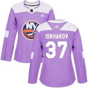 Women's Authentic New York Islanders Ruslan Iskhakov Purple Fights Cancer Practice Official Adidas Jersey