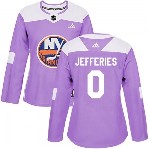 Women's Authentic New York Islanders Alex Jefferies Purple Fights Cancer Practice Official Adidas Jersey