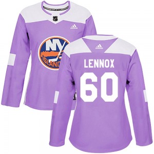 Women's Authentic New York Islanders Tristan Lennox Purple Fights Cancer Practice Official Adidas Jersey