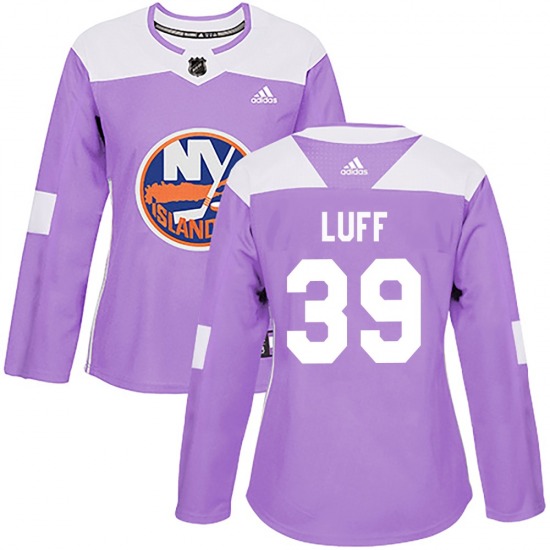 Women's Authentic New York Islanders Matt Luff Purple Fights Cancer Practice Official Adidas Jersey
