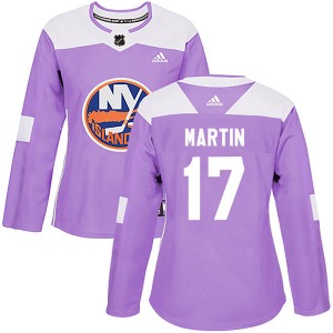 Women's Authentic New York Islanders Matt Martin Purple Fights Cancer Practice Official Adidas Jersey