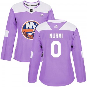Women's Authentic New York Islanders Jesse Nurmi Purple Fights Cancer Practice Official Adidas Jersey