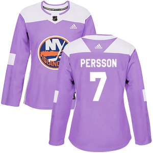 Women's Authentic New York Islanders Stefan Persson Purple Fights Cancer Practice Official Adidas Jersey