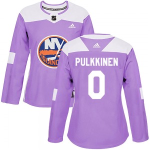 Women's Authentic New York Islanders Jesse Pulkkinen Purple Fights Cancer Practice Official Adidas Jersey