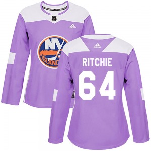 Women's Authentic New York Islanders Calum Ritchie Purple Fights Cancer Practice Official Adidas Jersey