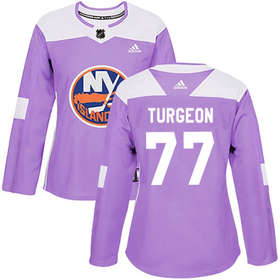 Women's Authentic New York Islanders Pierre Turgeon Purple Fights Cancer Practice Official Adidas Jersey