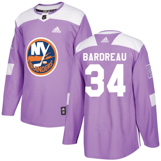 Adult Authentic New York Islanders Cole Bardreau Purple Fights Cancer Practice Official Adidas Jersey