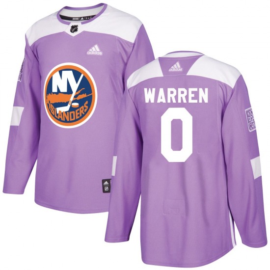 Adult Authentic New York Islanders Marshall Warren Purple Fights Cancer Practice Official Adidas Jersey