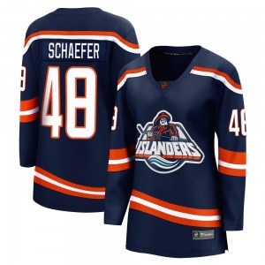 Women's Breakaway New York Islanders Matthew Schaefer Navy Special Edition 2.0 Official Fanatics Branded Jersey