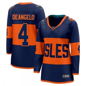 Women's Breakaway New York Islanders Tony DeAngelo Navy 2024 Stadium Series Official Fanatics Branded Jersey