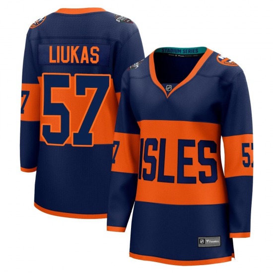 Women's Breakaway New York Islanders Eetu Liukas Navy 2024 Stadium Series Official Fanatics Branded Jersey