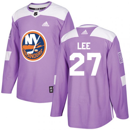 Adult Authentic New York Islanders Anders Lee Purple Fights Cancer Practice Official Adidas Jersey