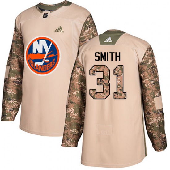 Adult Authentic New York Islanders Billy Smith Camo Veterans Day Practice Official Adidas Jersey