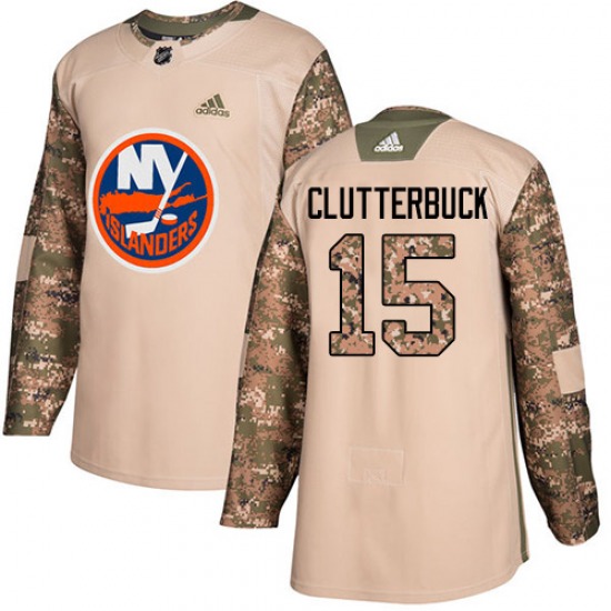 Adult Authentic New York Islanders Cal Clutterbuck Camo Veterans Day Practice Official Adidas Jersey