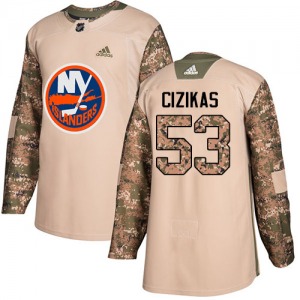 Adult Authentic New York Islanders Casey Cizikas Camo Veterans Day Practice Official Adidas Jersey