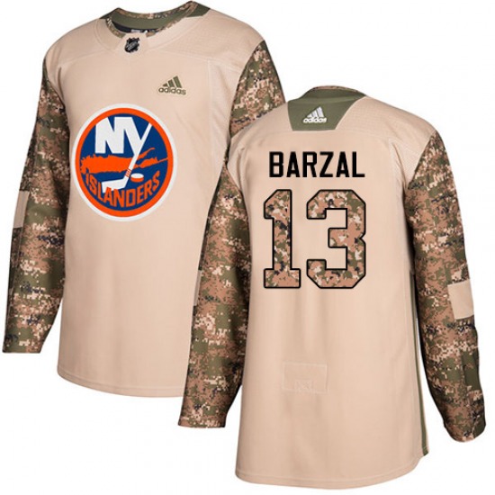 Adult Authentic New York Islanders Mathew Barzal Camo Veterans Day Practice Official Adidas Jersey