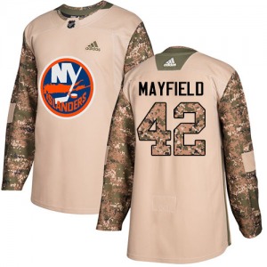 Youth Authentic New York Islanders Scott Mayfield Camo Veterans Day Practice Official Adidas Jersey